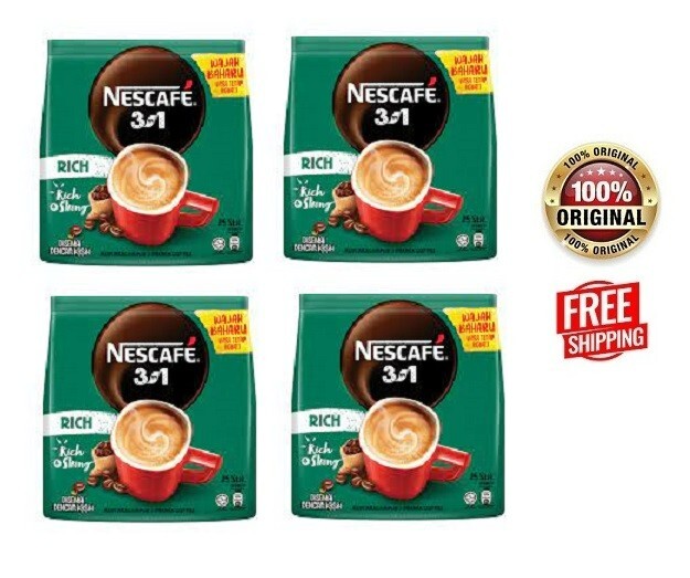 NESCAFE 3 in 1 RICH Blend & Brew Instant Coffee 100 sticks (4-pack)