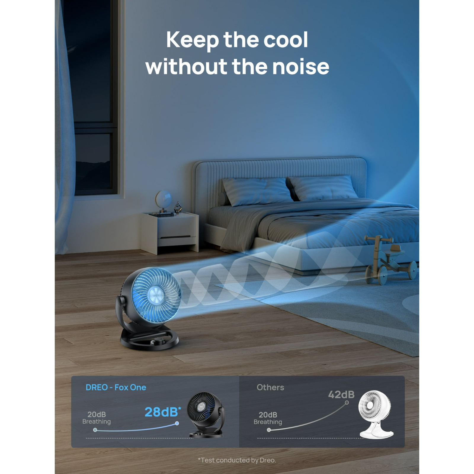 Dreo 12 in Table Fans for Home, Whole Room Air Circulator Fan, 70ft Powerful