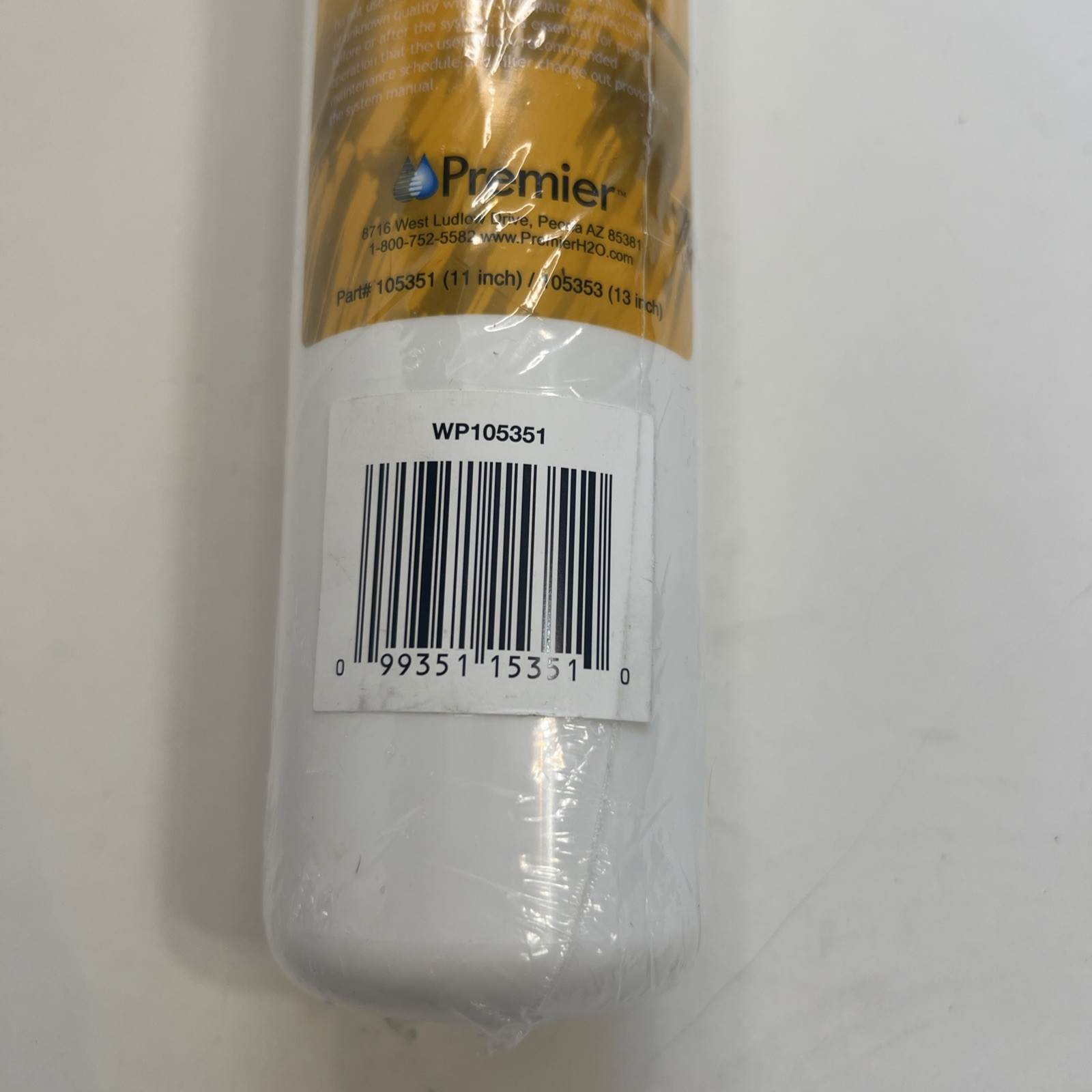Watts Premier 105351 RO Pure Carbon Pre-Filter, Yellow