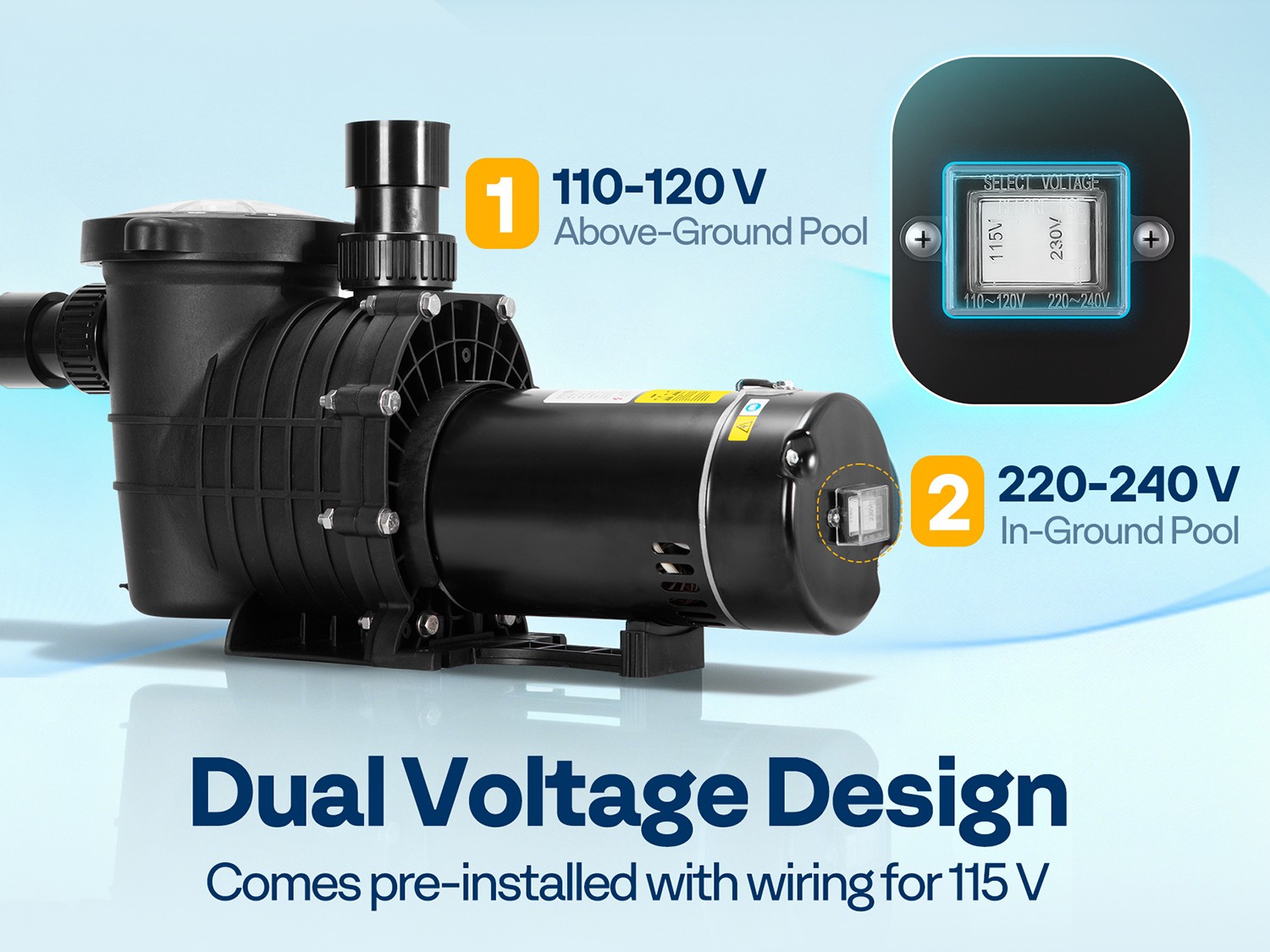 1.5HP 2HP Swimming Pool Pump Replacement for Hayward In/Above Ground 115V/230V
