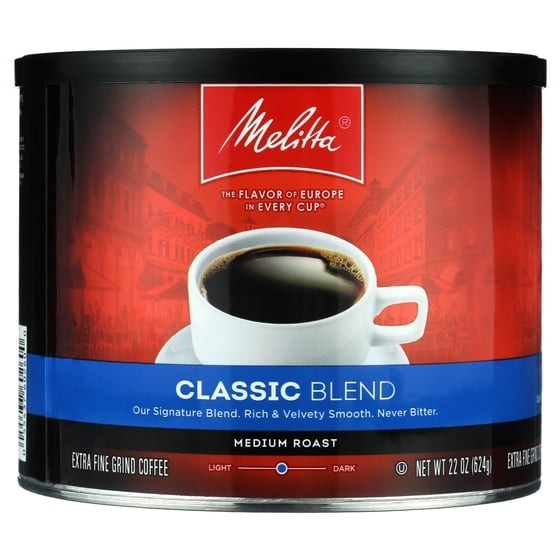 Melitta Classic Roast Caffeinated Canned Coffee, 22oz Can NEW