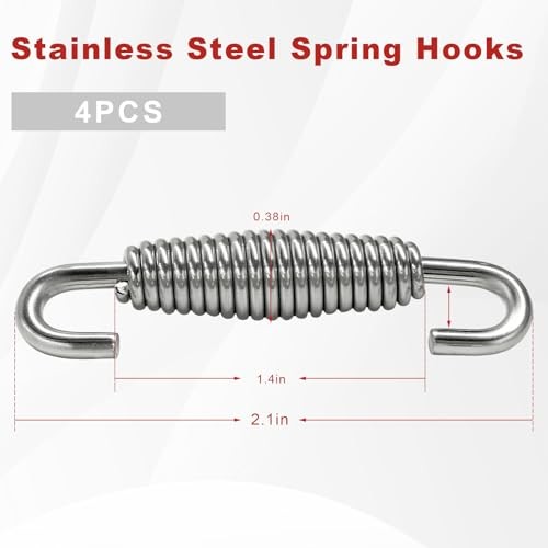 Motorcycle Exhaust Muffler Springs, High Tension Stainless Steel Exhaust 4 PCS