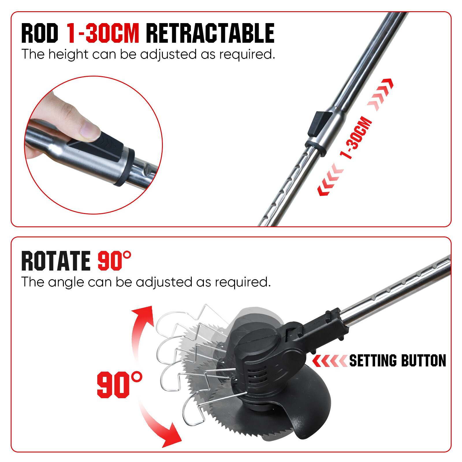Electric Cordless Grass String Trimmer Lawn Edger Weed Wacker Cutter + 2 Battery