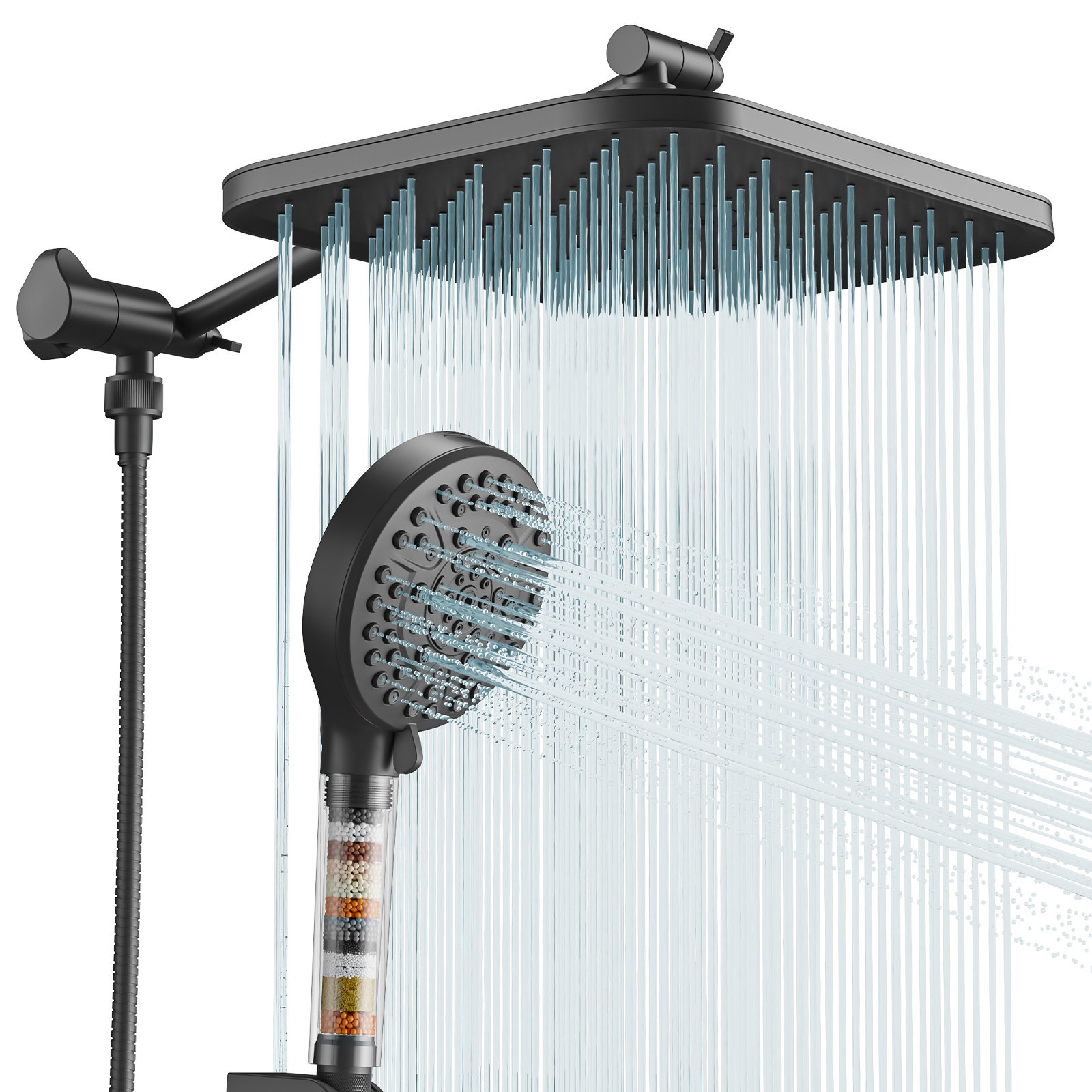 JOMOO Filtered High Pressure Shower Head Combo 10 Spray 12″ Rainfall