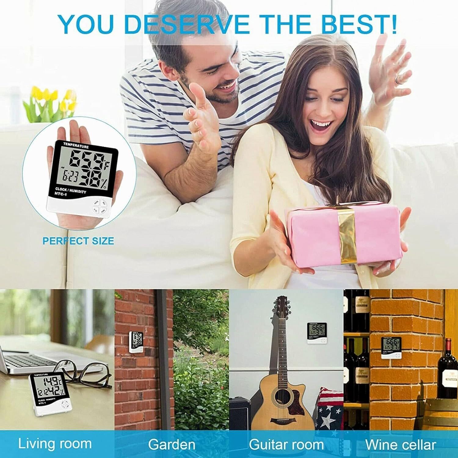 Thermometer Indoor Digital LCD Hygrometer Temperature Humidity Meter Alarm Clock