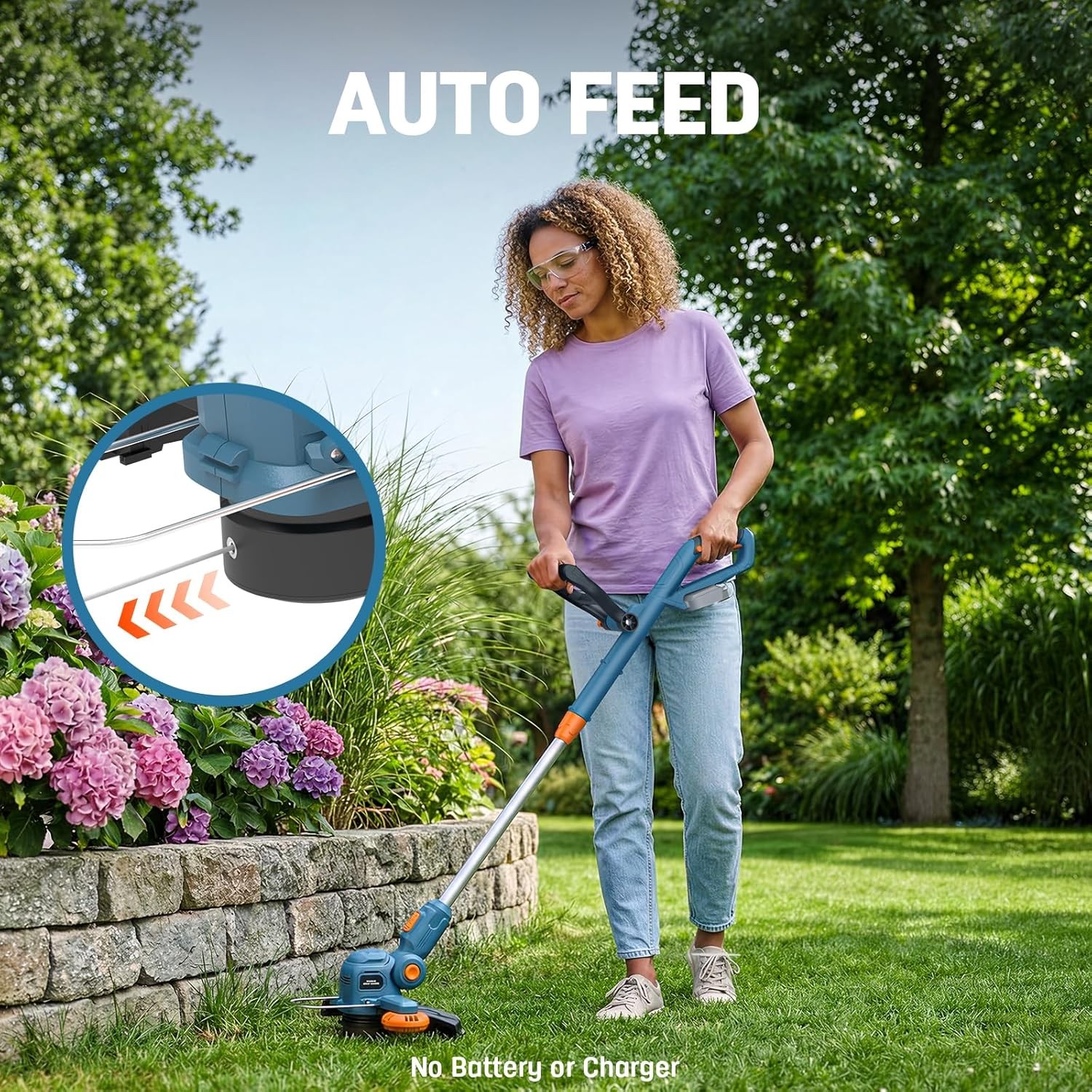 12″ Cordless 2-in-1 String Trimmer Compatible with Makita 18V Battery(Tool Only)