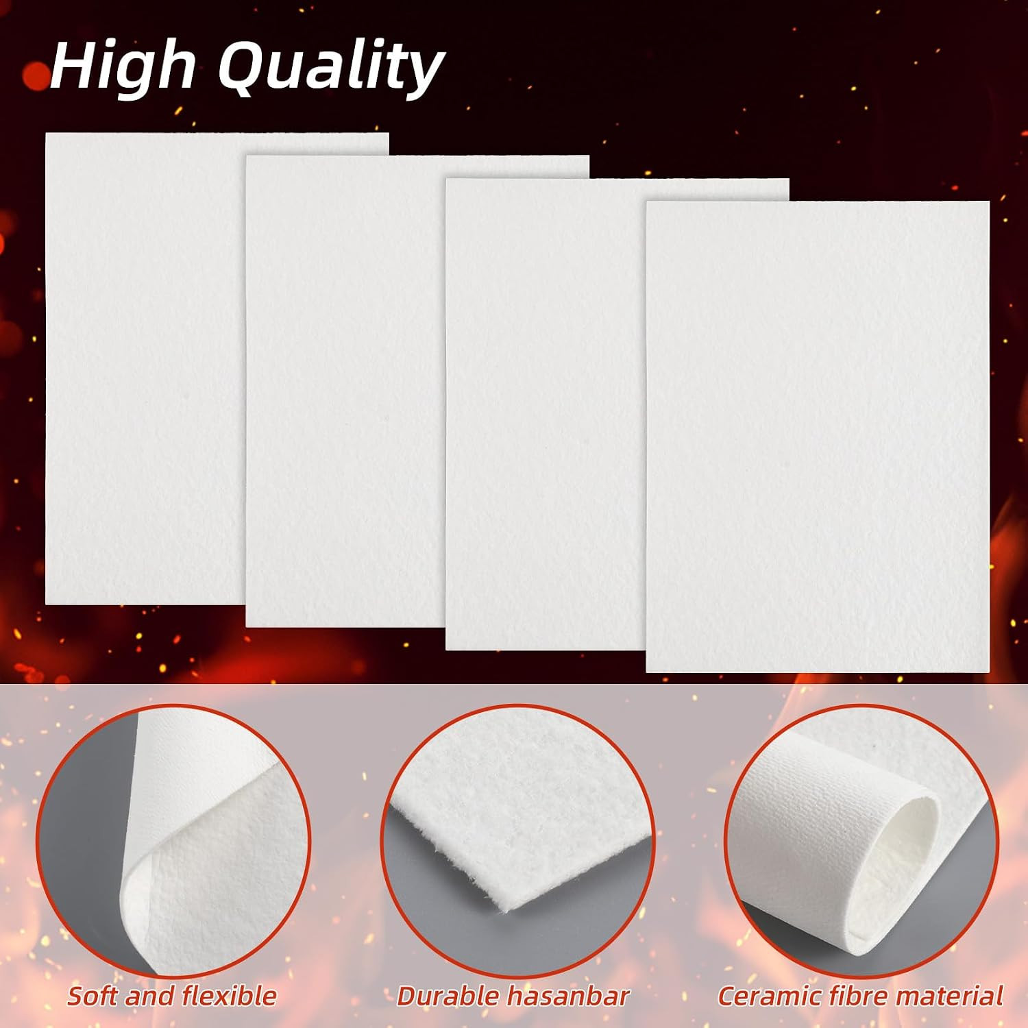 4 Piece High Temperature Gasket Paper Material 7″X10″X1/8″ Thick Ceramic Fiber G