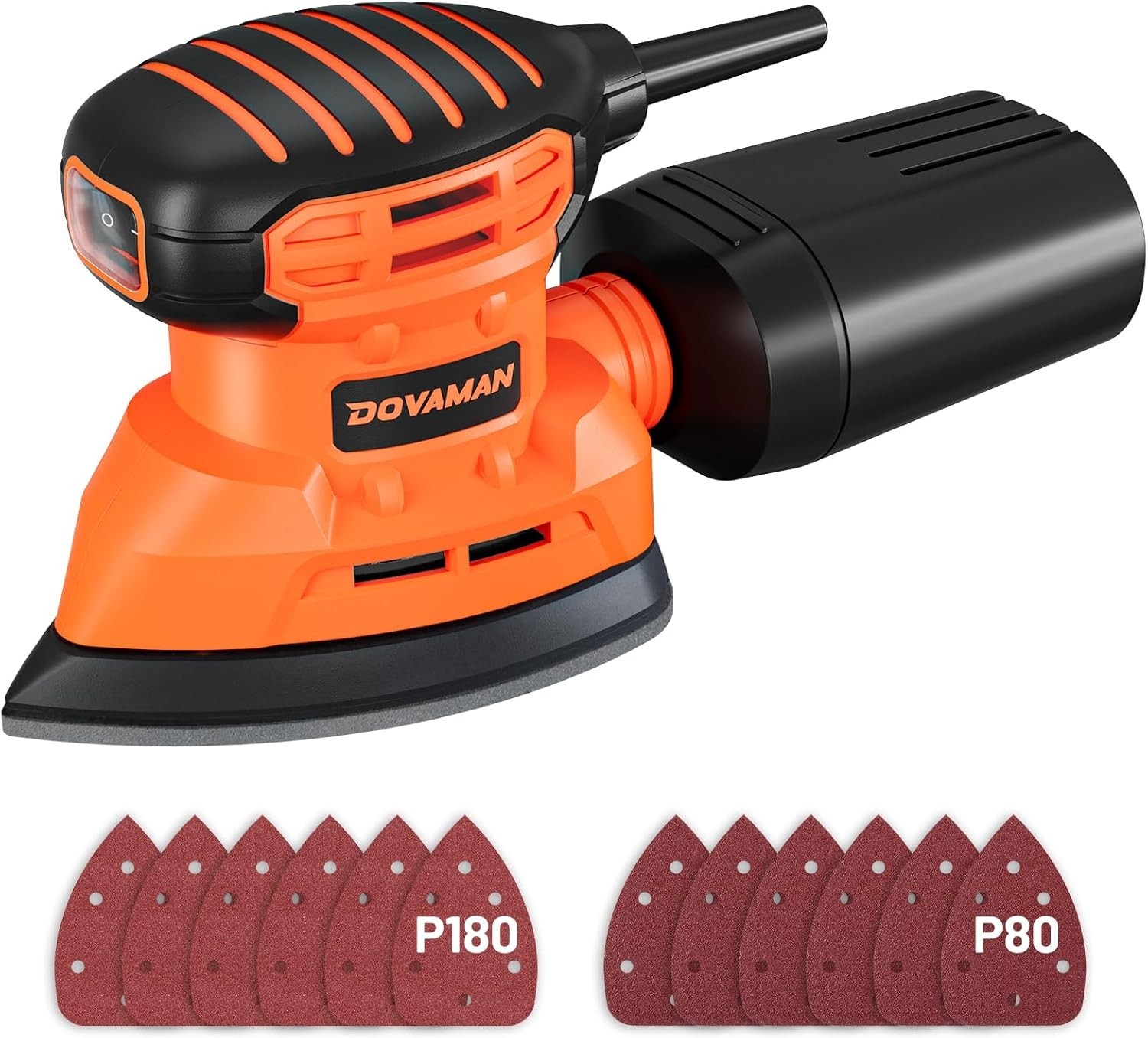 130W Detail Sander, 12000RPM Palm Sander Tool, Dust Collection System, 12PCS …
