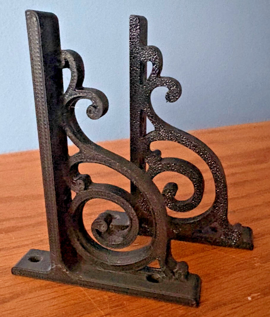 2 Black Shelf Shelving Brackets 3 in X 2.5 in Curio Display Durable Elegant