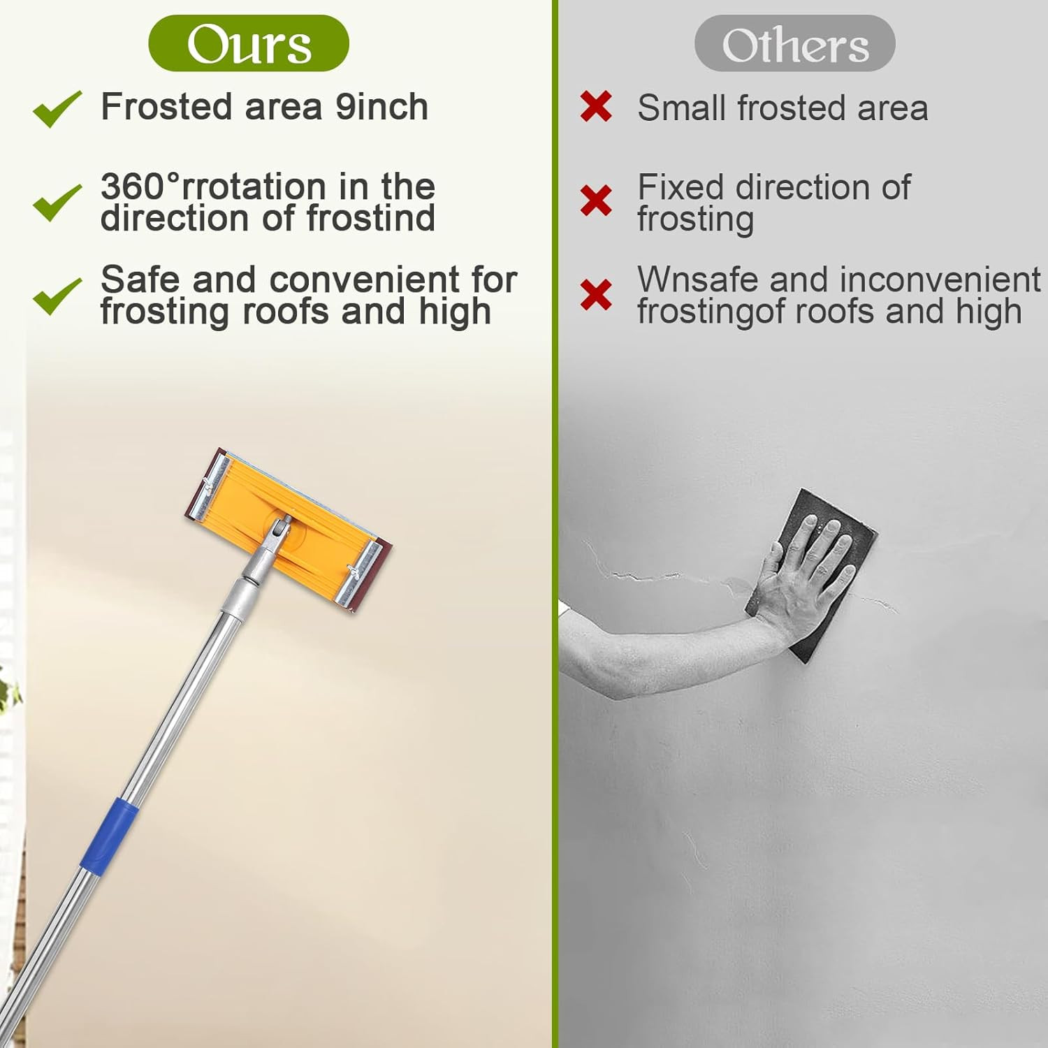 Pole Sander for Drywall,Sanding Pole,31-74-Inch Manual Hand Drywall Sander with
