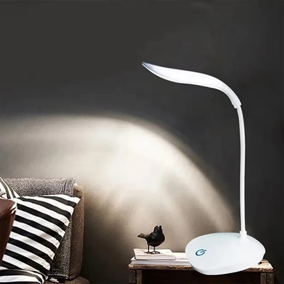 USB LED Desk Light Dimmable Bedside Reading Lamp Rechargeable Touch Control -&=#