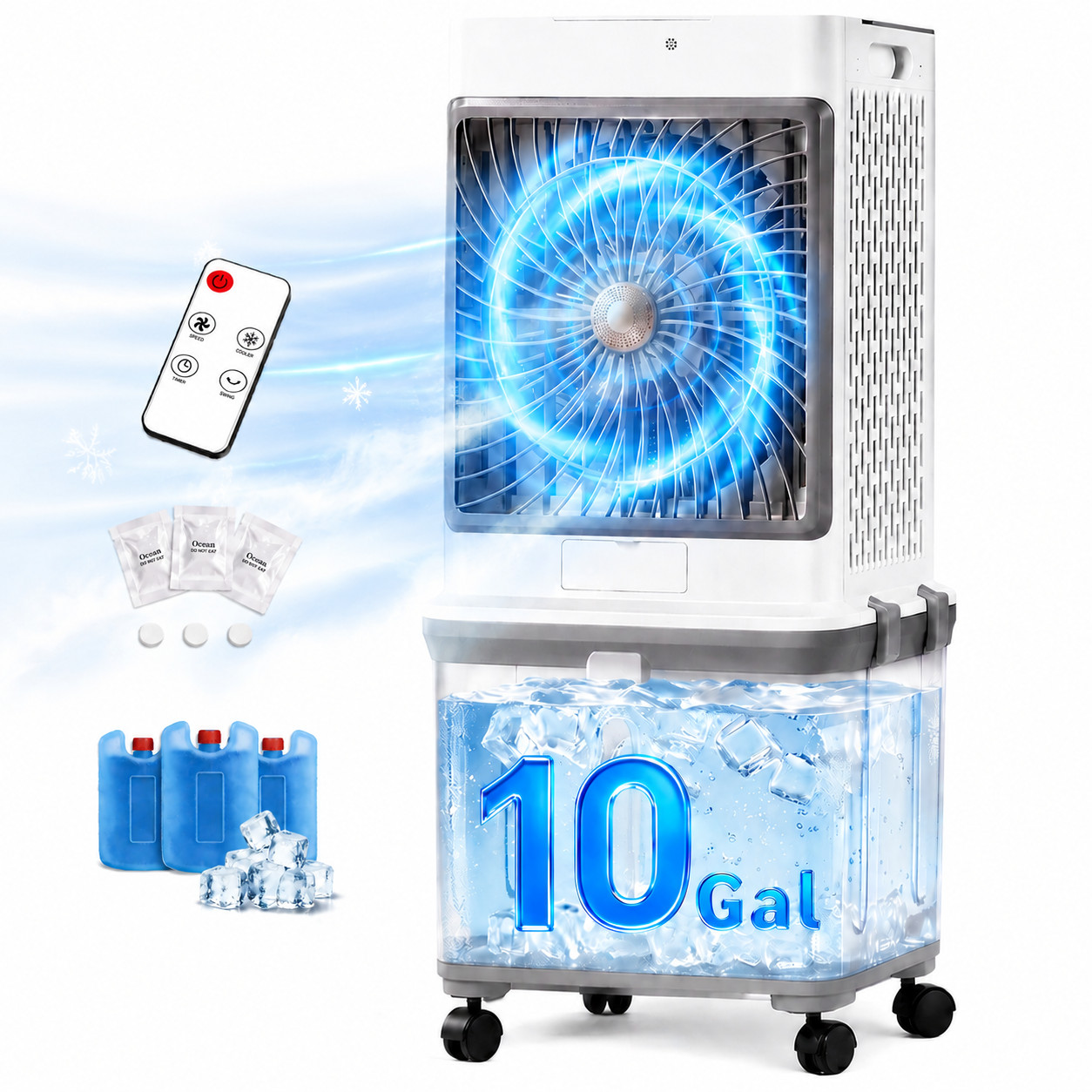 Portable Air Conditioners 10Gal Evaporative Swamp Cooler with Remote Control
