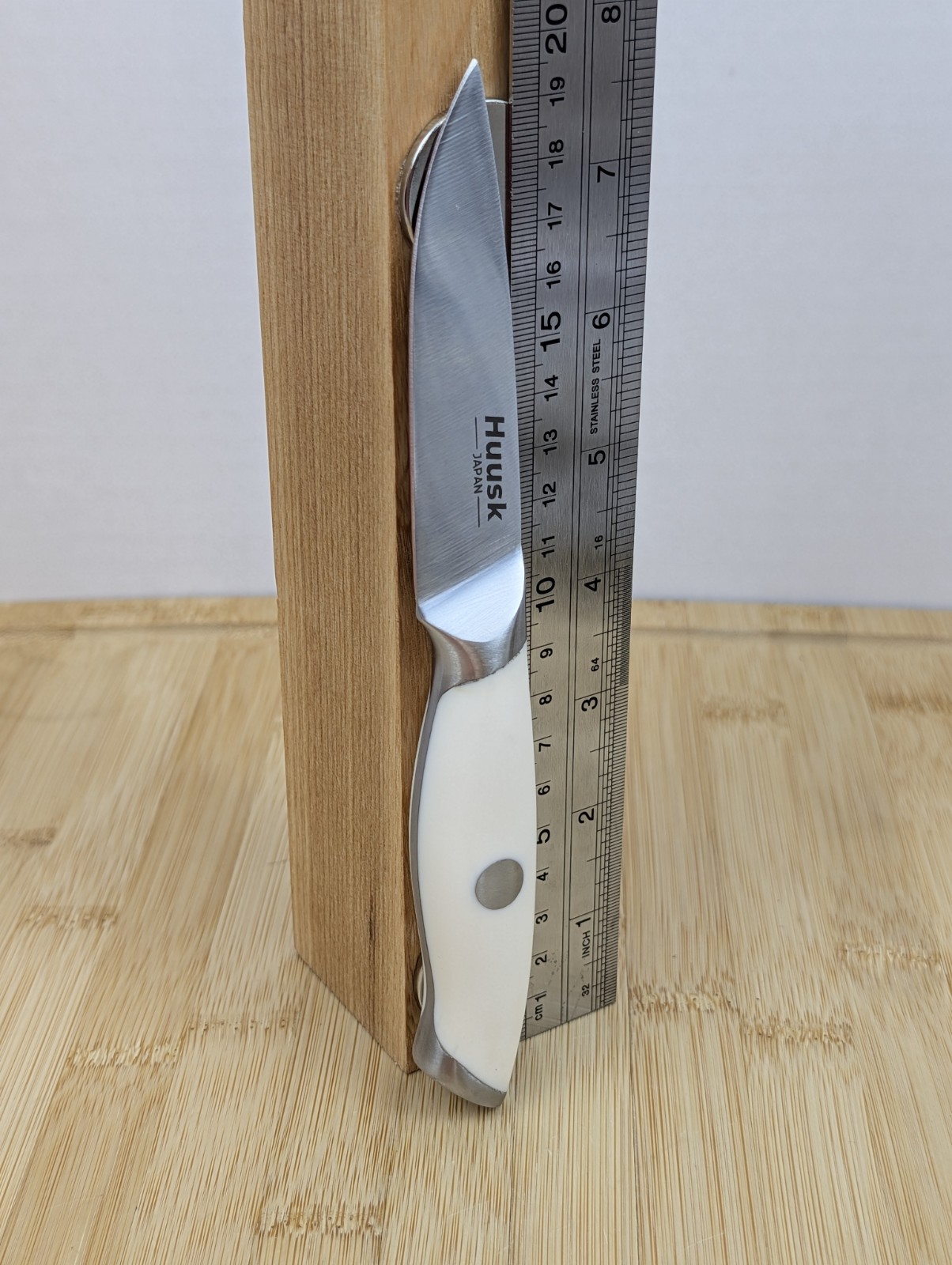 HUUSK Japan 3.5-in PARING Knife w/ HIGH-CARBON Steel Blade w/ WHITE Handle, NEW