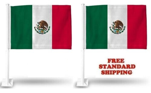 2X MEXICO MEXICAN World Cup Soccer Car Flag FLAGS FOR CAR WINDOW 18″ X 12″ INCH