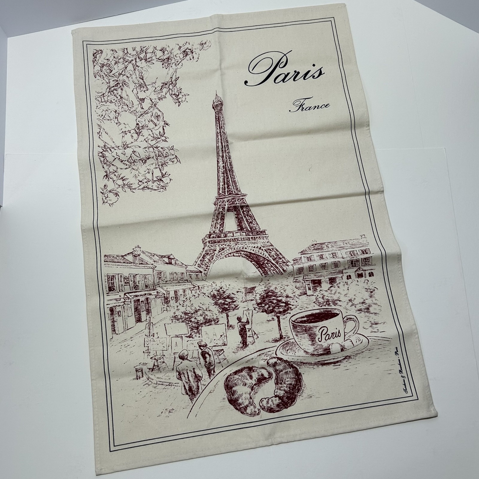 Disneyland Paris Eiffel Tower Tea Towel Torchons & Bouchons France Souvenir NWT