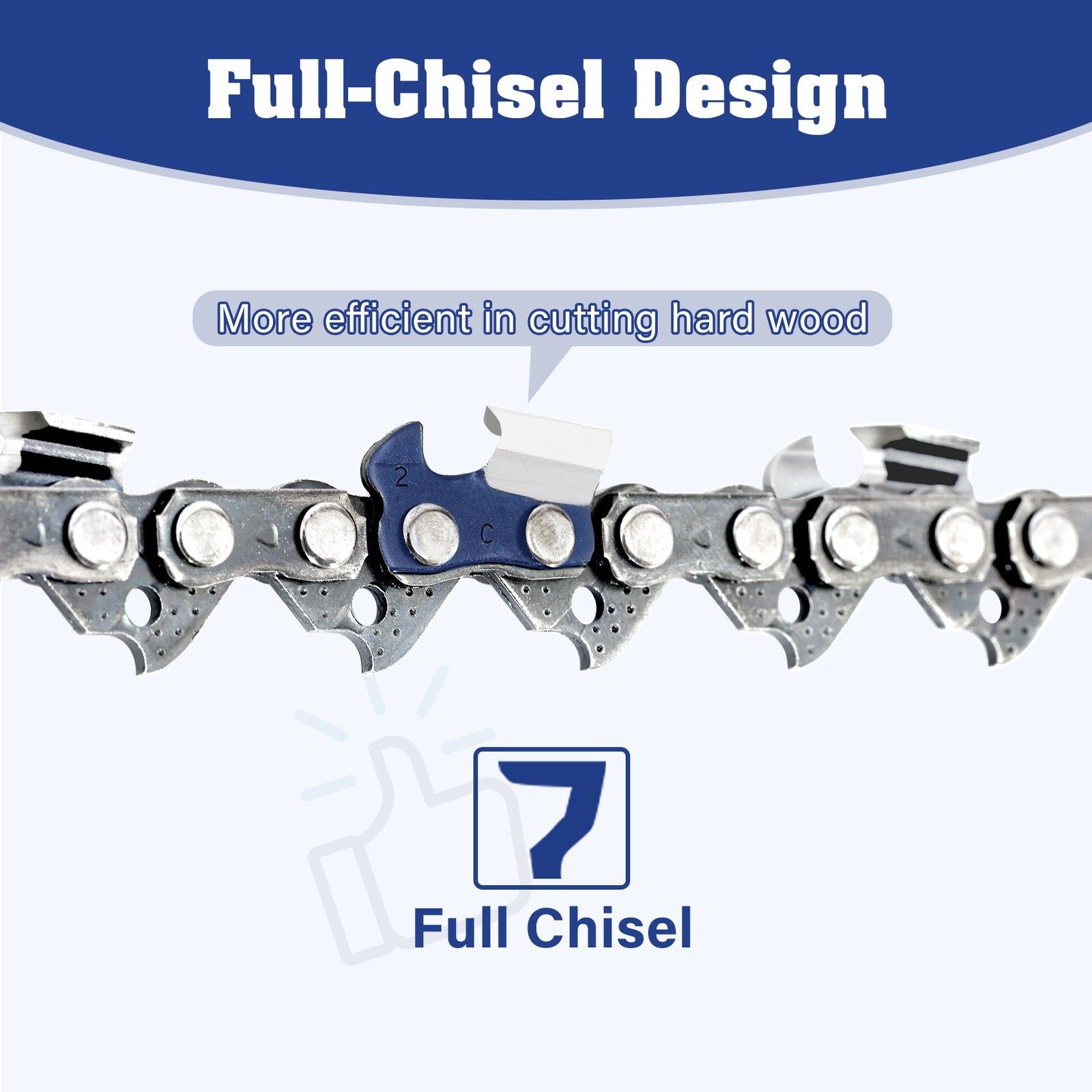 2PCS 20″ inch Chainsaw Saw Chain Blade 0.325″ .058 Gauge 76DL Full-Chisel 76 DL