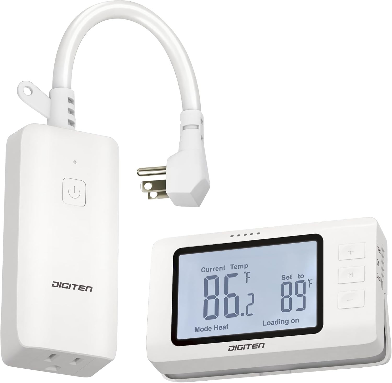 Wireless Thermostat Outlet Digital Remote Control 1800W for Heating Cooling