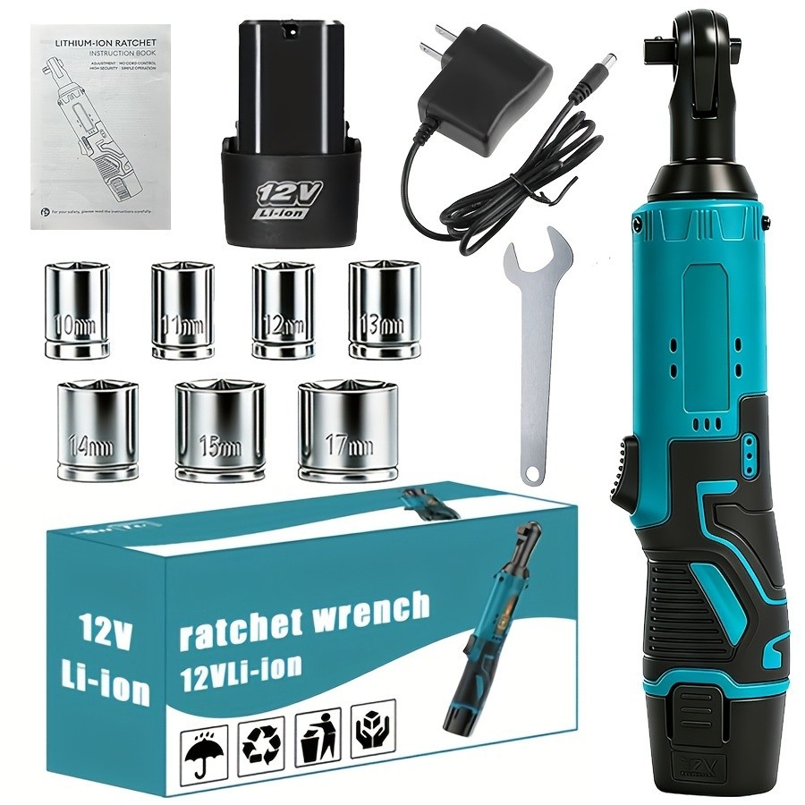 Cordless electric ratchet wrench set, brushless electric ratchet wrench, 12V