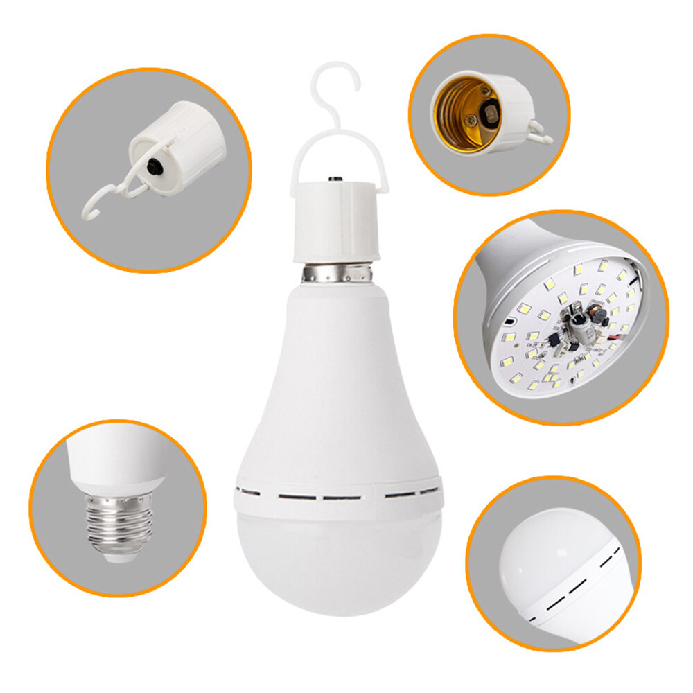 4Pcs LED Rechargeable Emergency Light Bulb 60W Equivalent 1200mAh Battery Backup