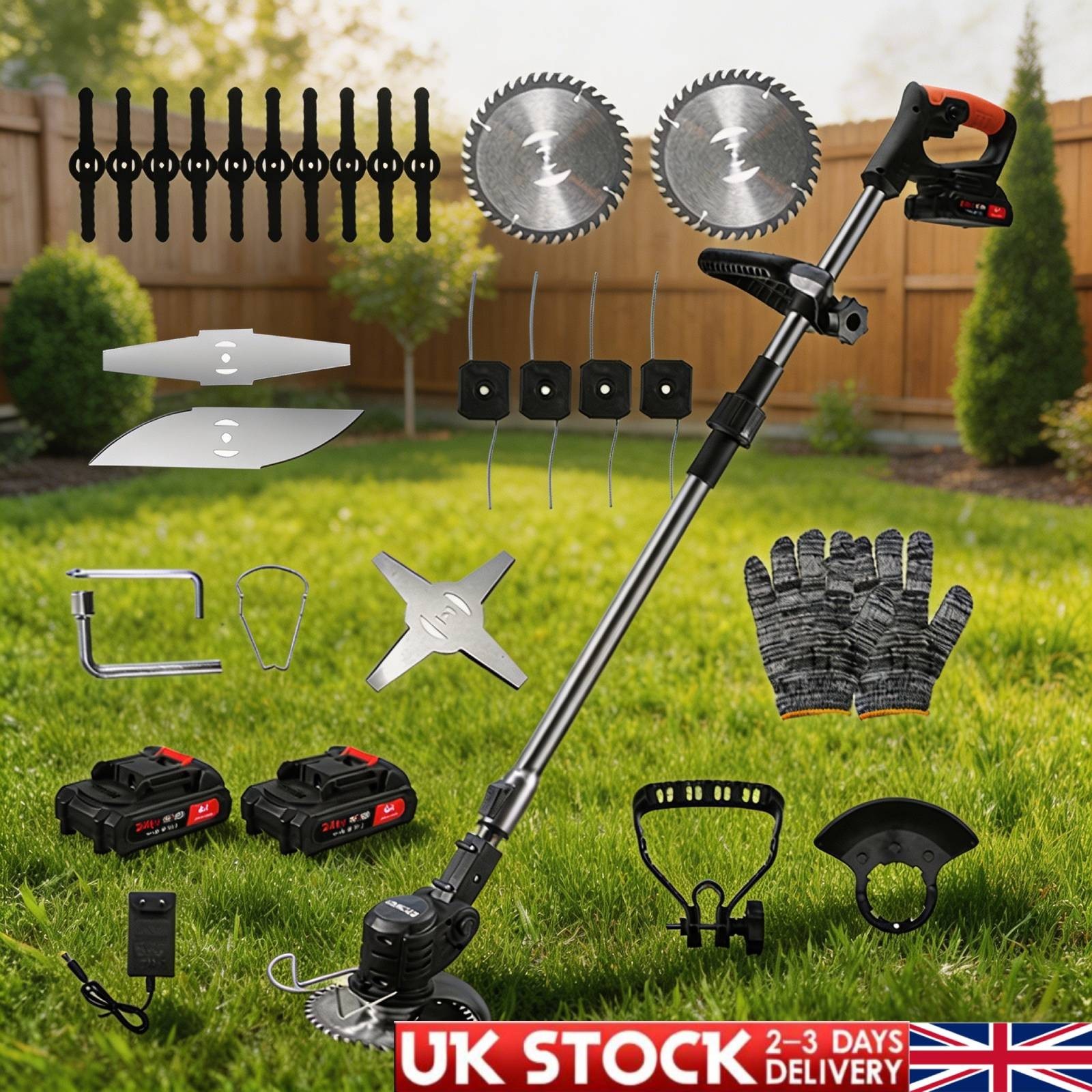 24V Cordless Grass Trimmer Battery Weed Wacker Lawn Edger Cutter Garden Strimmer