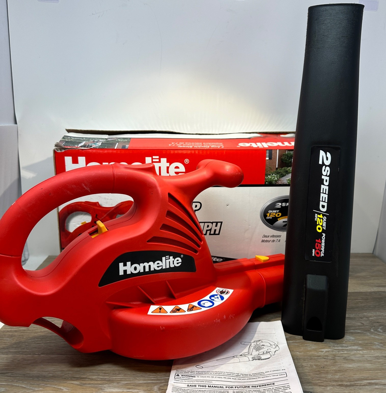Homelite 2-Speed Electric Leaf Blower 150mph – UT42100A – Excellent Condition