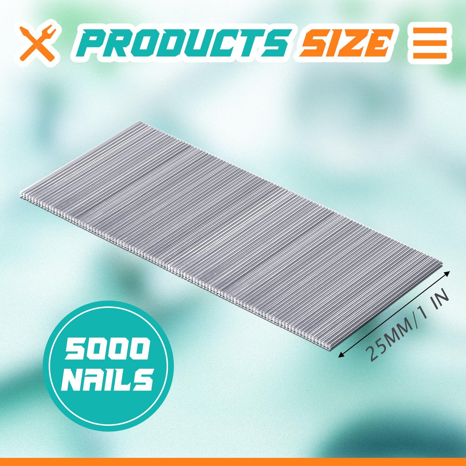 5000 Pieces 23 Gauge Pin Nails Headless Pins Nails 1 Inch Galvanized Brad Nailer