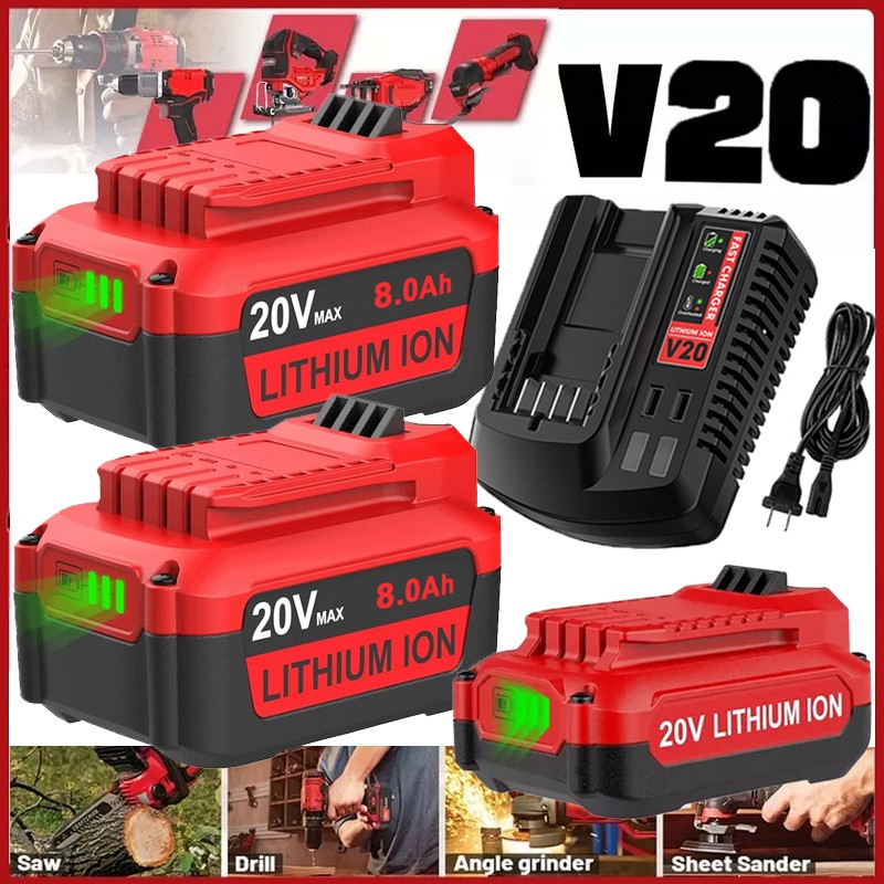Battery / Charger For Craftsman 20 Volt V20 6.0Ah Li-ion CMCB201 CMCB204 CMCB202