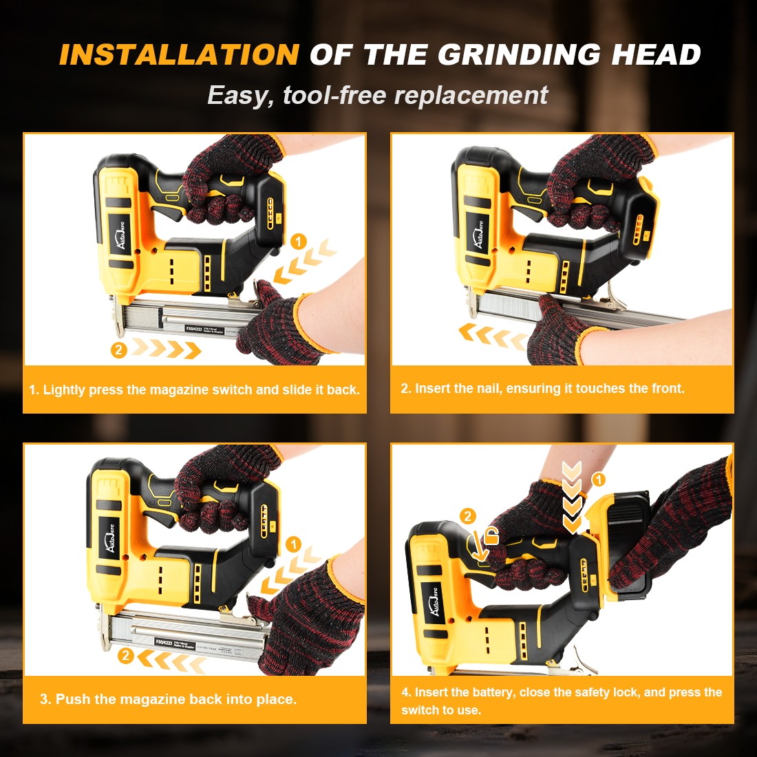 2-In-1 Cordless 18GA Brad Nailer & 422J Crown Stapler for Dewalt 20V MAX Battery