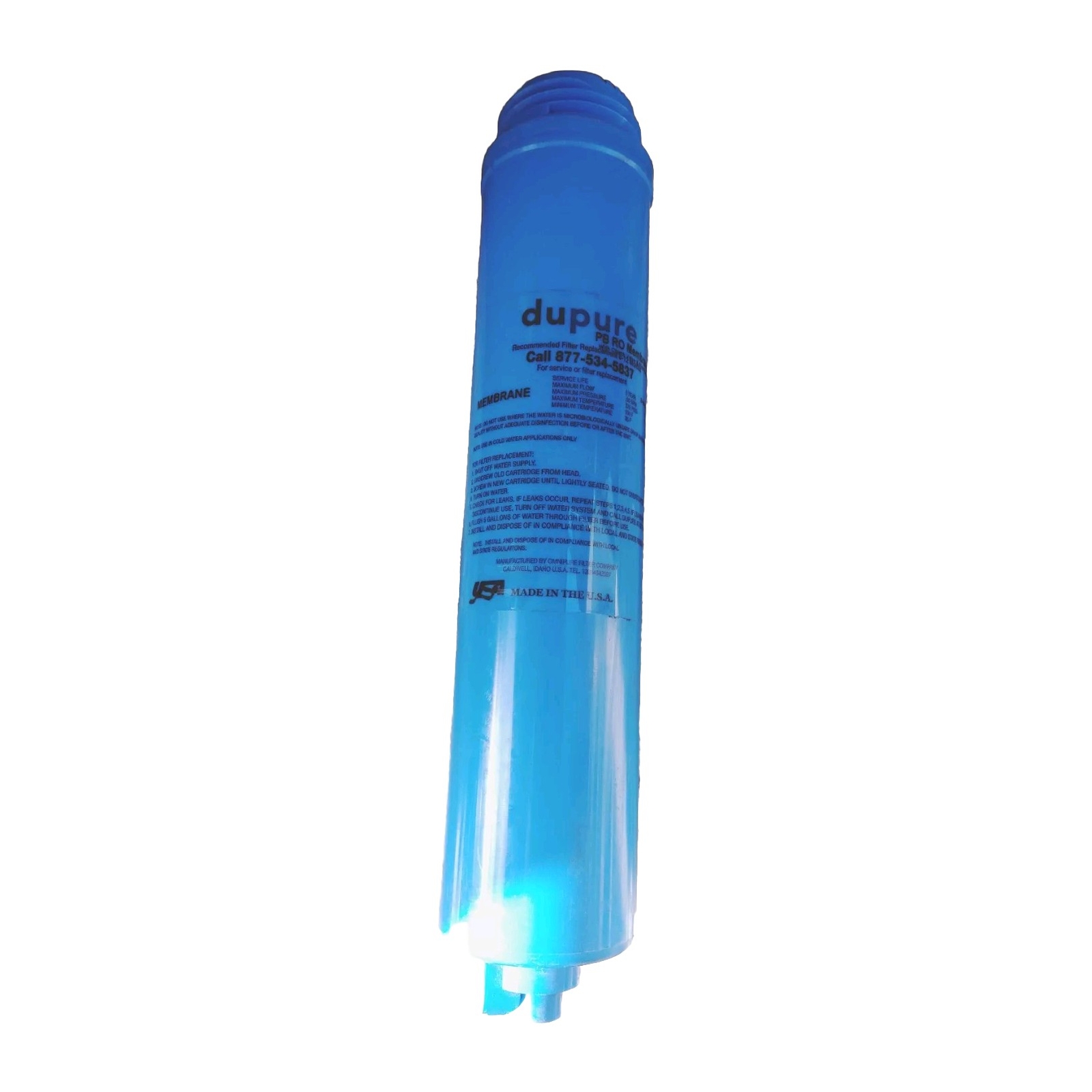 DUPURE PB (PURE BLUE) MEMBRANE- CHLORINE TASTE AND ODOR THE EVOLUTION OF WATER