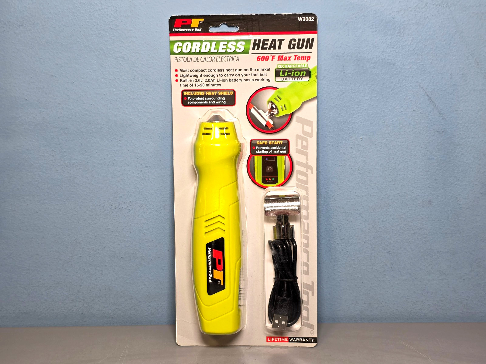 Performance Tool Cordless Heat Gun W2082 -Rechargable, 600°F Max, New & Sealed