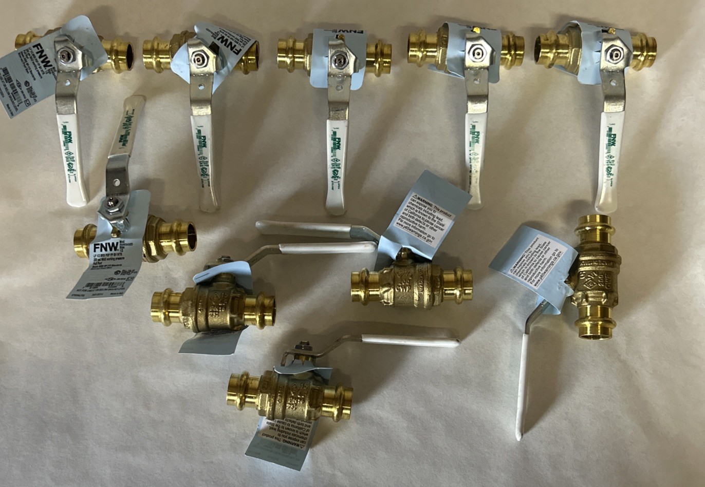 10 PCS 1/2″ X 1/2″ Press Fit Full Port Ball Valves, 1/4- Turn, Lead Free Brass