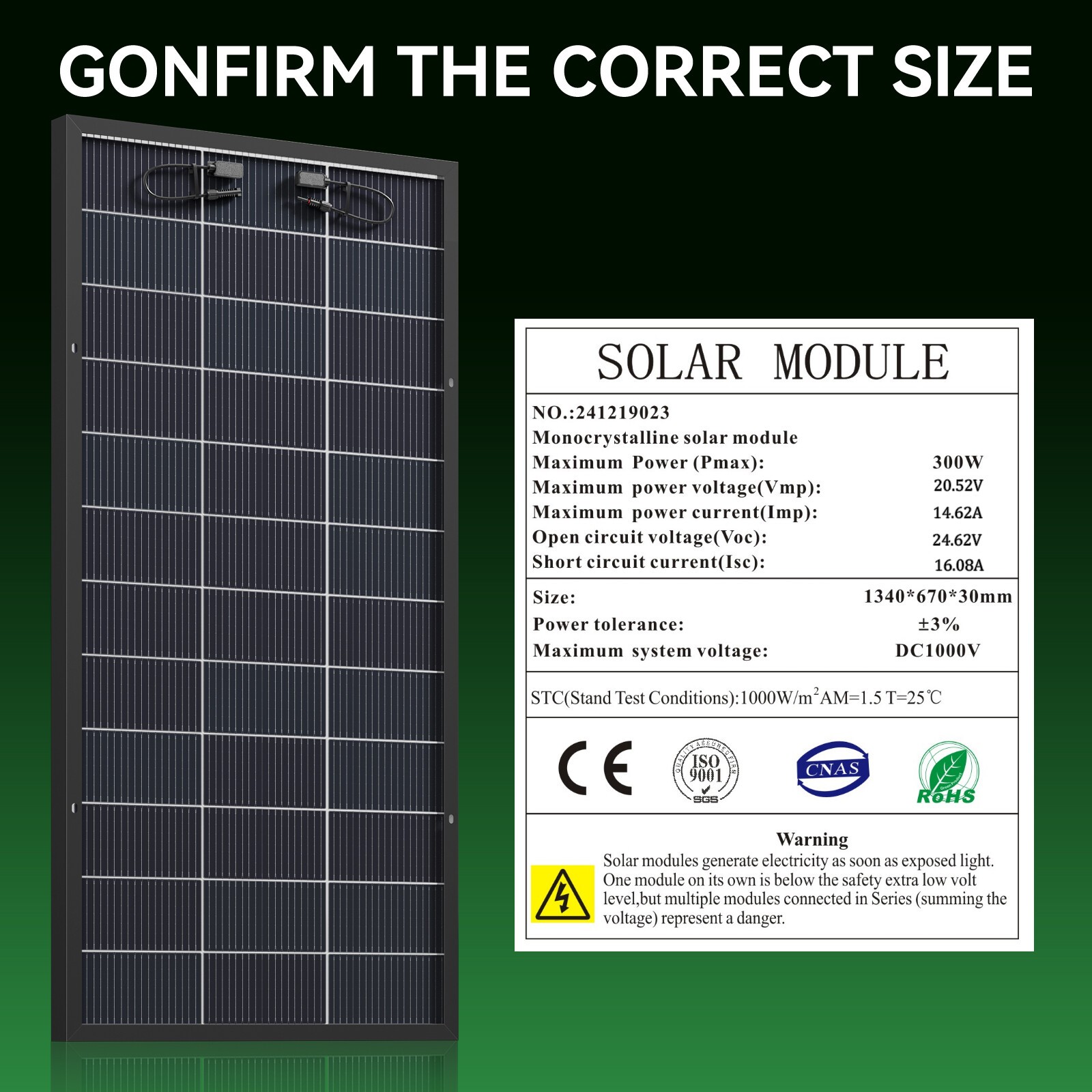 300W 600W 900W 1800W Bifacial N-Type Solar Panel Mono 12V Charging RV Off-Grid
