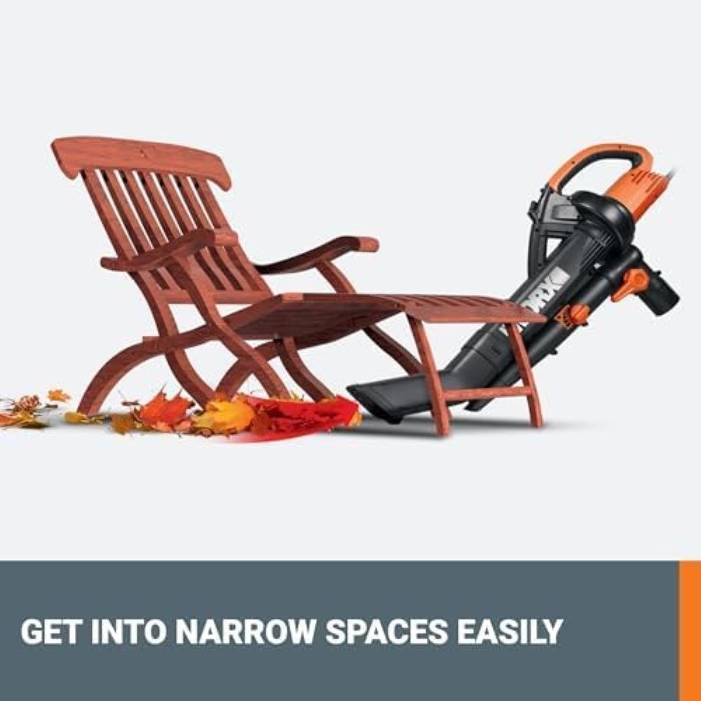 WG509 Worx TRIVAC 3-In-1 Electric Leaf Blower/Mulcher/Vacuum with Metal Blade