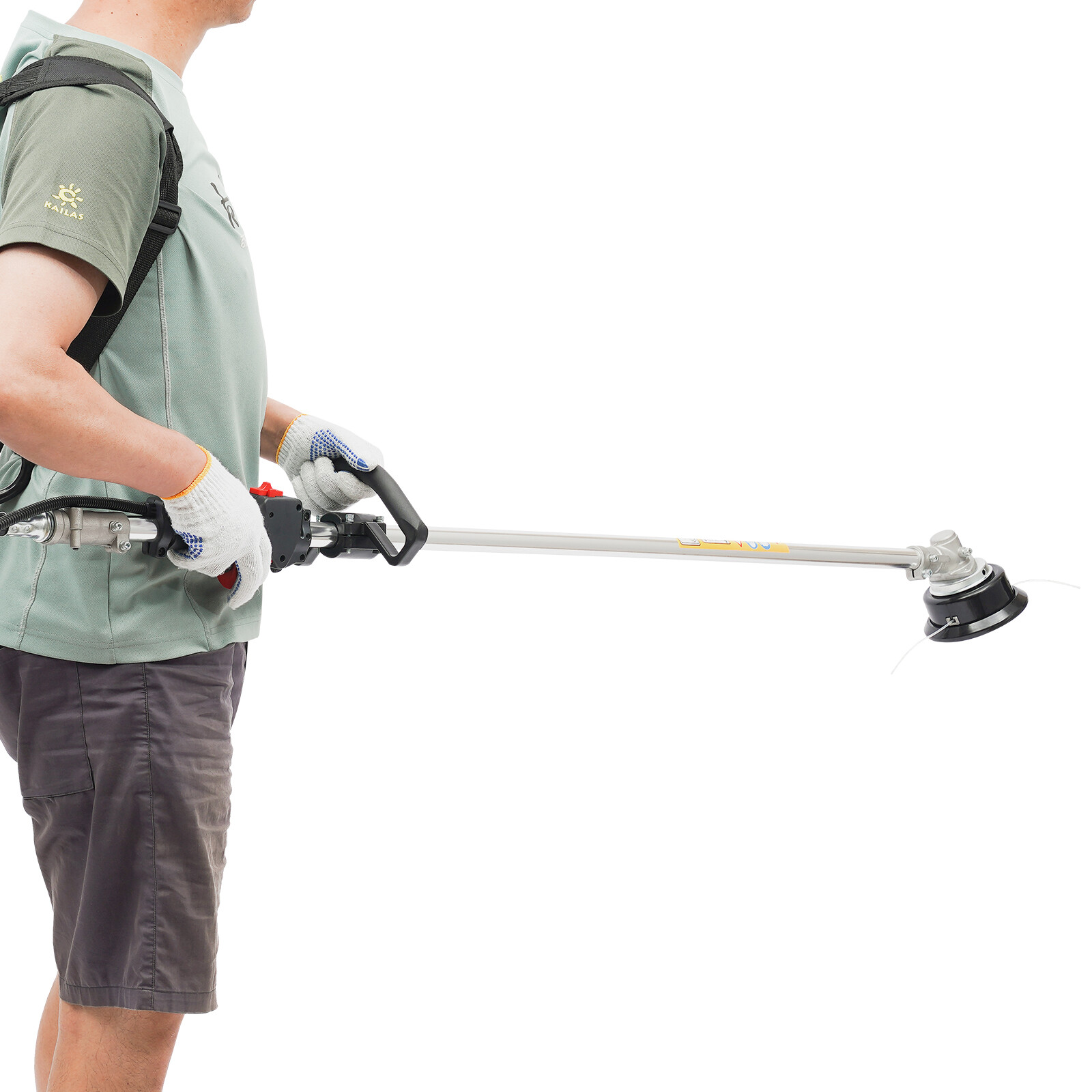 31CC 4-stroke Backpack Gas Garden Brush Cutter Grass Trimmer Lawn Mower+Pumping