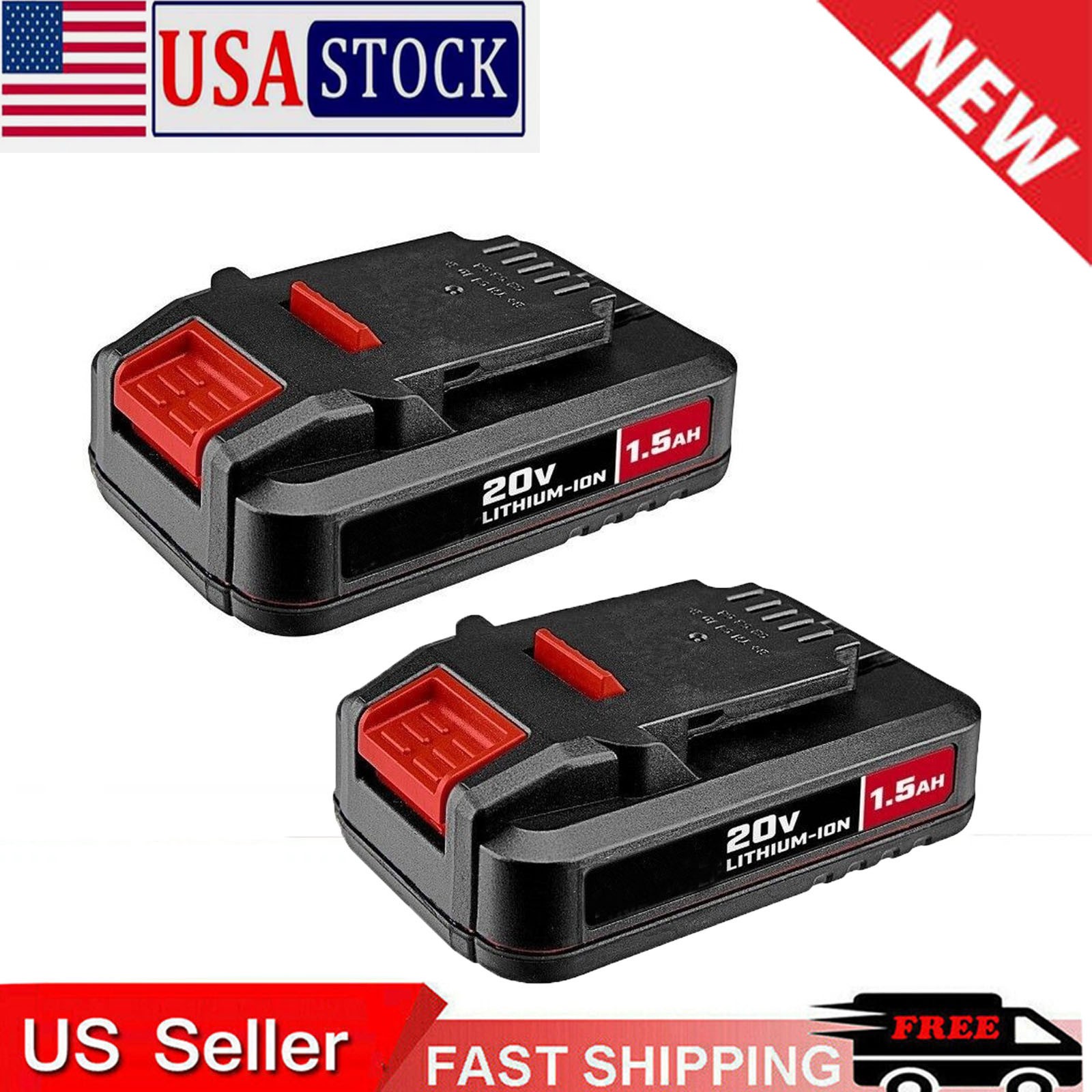 2Pack 20V 1500mAh rechargeable Lithium-Ion Battery for BAUER 20V 1.5AH tools