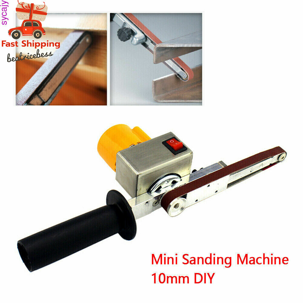 Hand-held Electric Belt Sander Mini Grinder Small Machine With 10* Sanding Belts