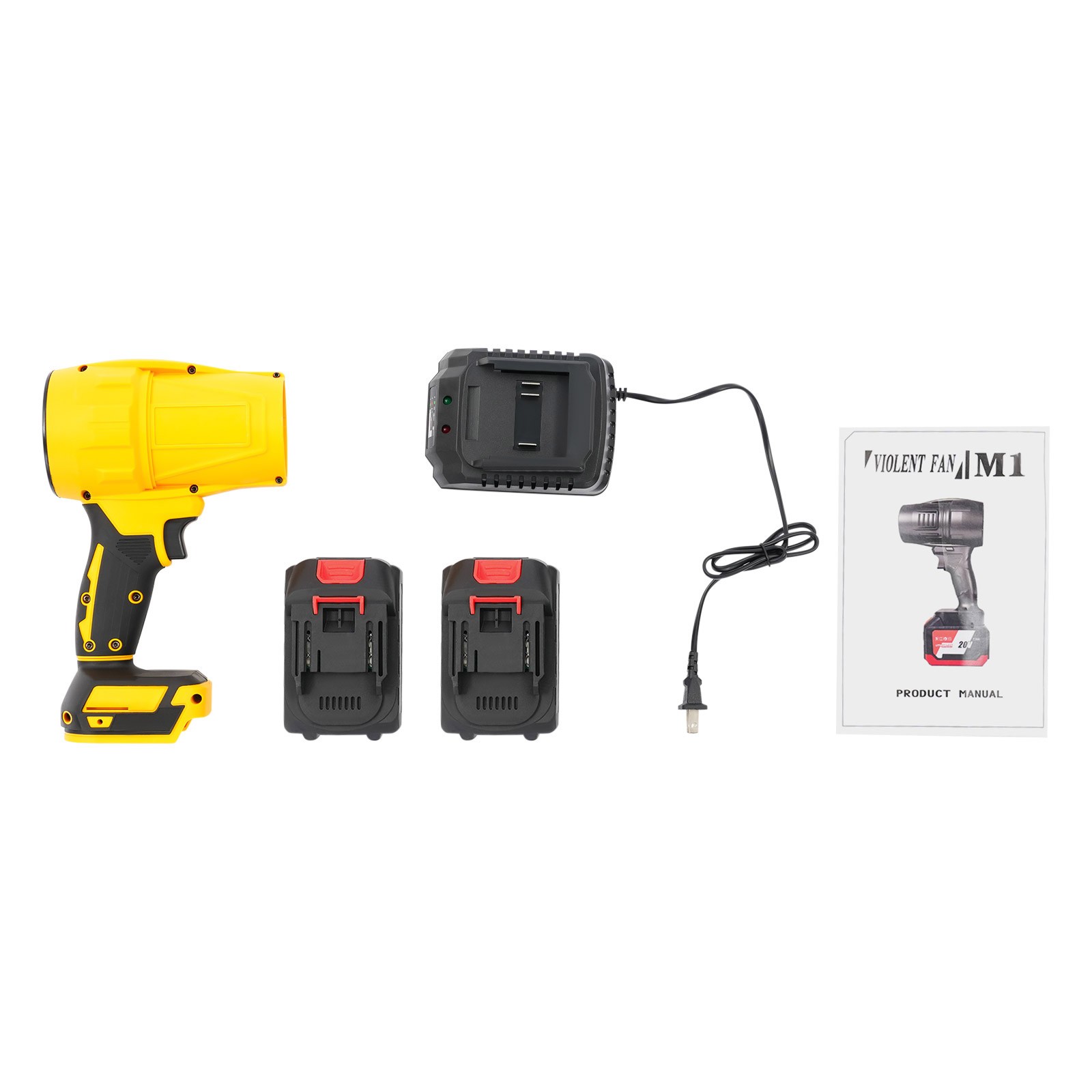 Electric Cordless Leaf Blower 21000RPM Handheld Leaf Blower 2X Battery & Charger