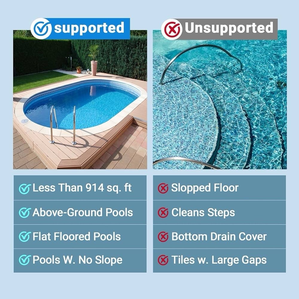 Cordless Robotic Pool Cleaner, Lasts 120 Min, Smart Sensor, Automatic Vacuum