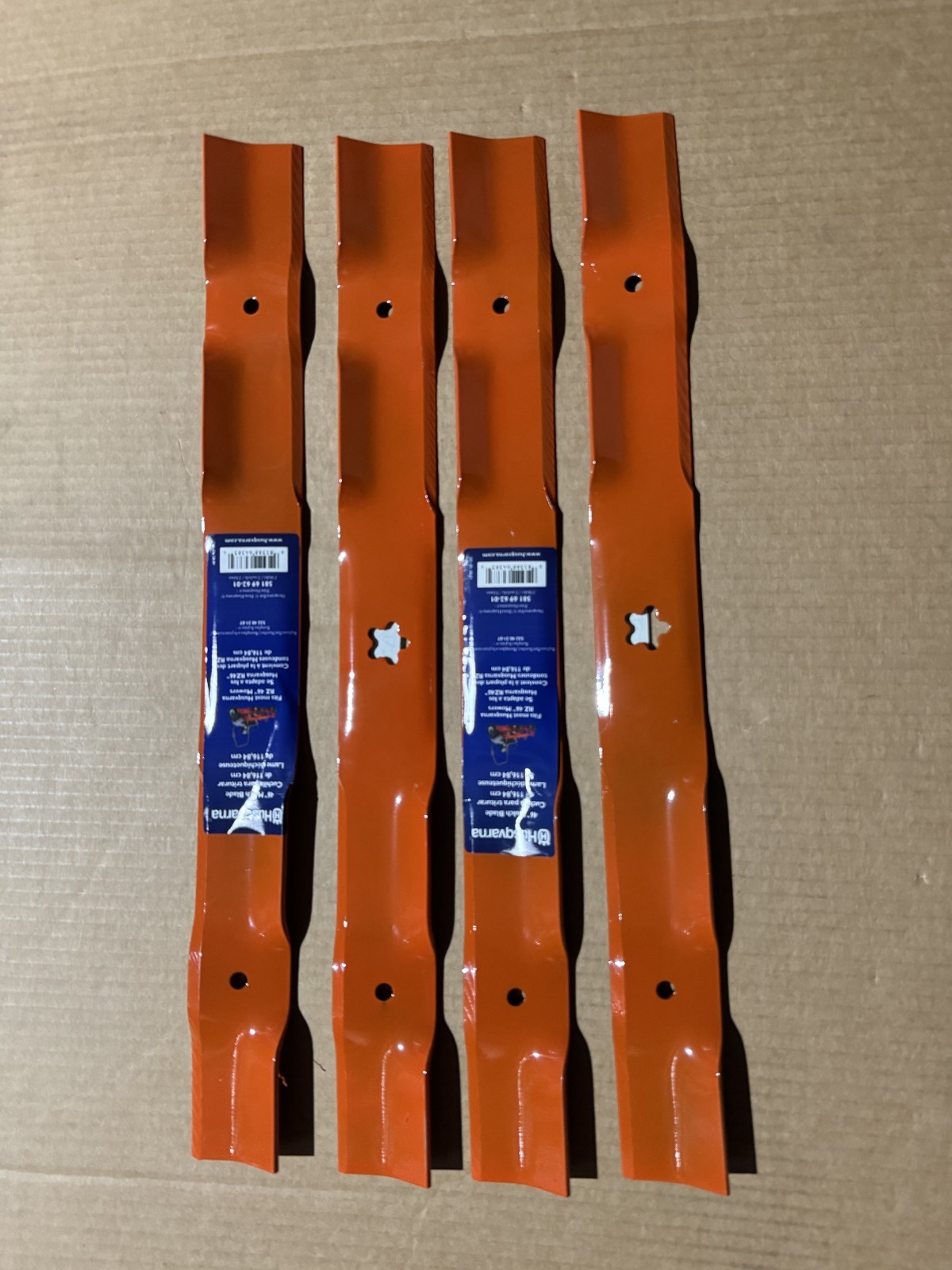 4 GENUINE HUSQVARNA Mulching Mower Blades RZ4623 46″ 403107 33266 532405380