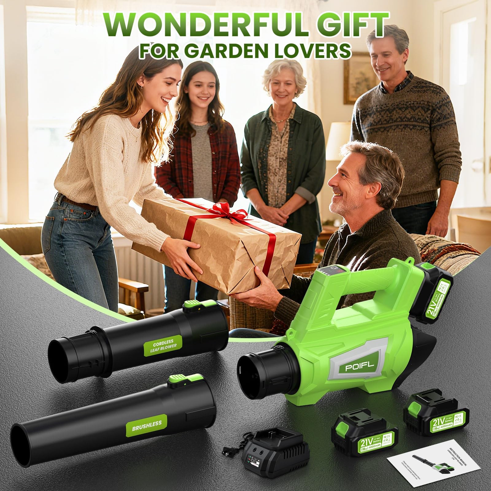 Leaf Blower Cordless, 750CFM 240+MPH Brushless Powerful Electric Leaf Blower …