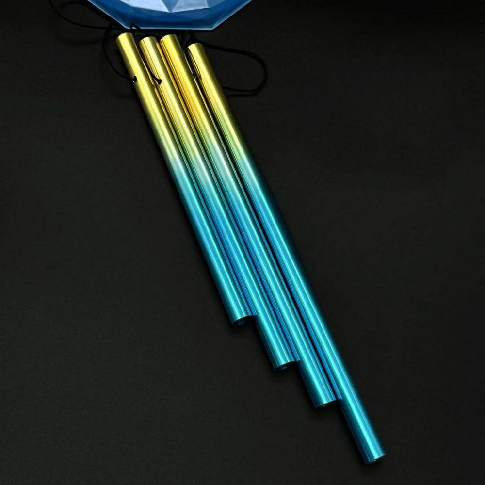 37 In. Blue Hummingbird Solar Wind Chimes for Outside