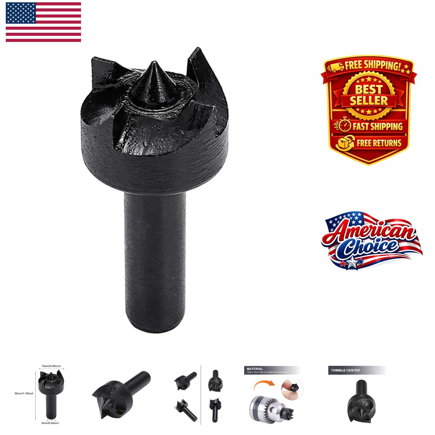 Durable Alloy Steel Wood Lathe Turning Spur Cup Center for Precision Work