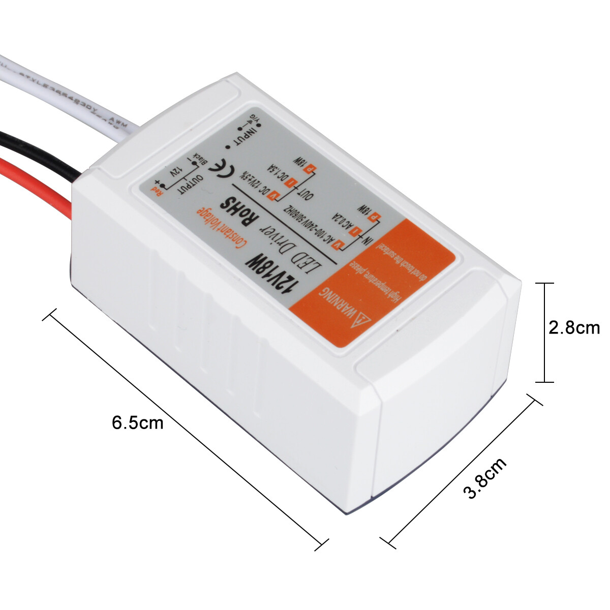 LED Driver Transformer Power Supply DC 12V 18W Adapter Fits LED Strip Lights -US