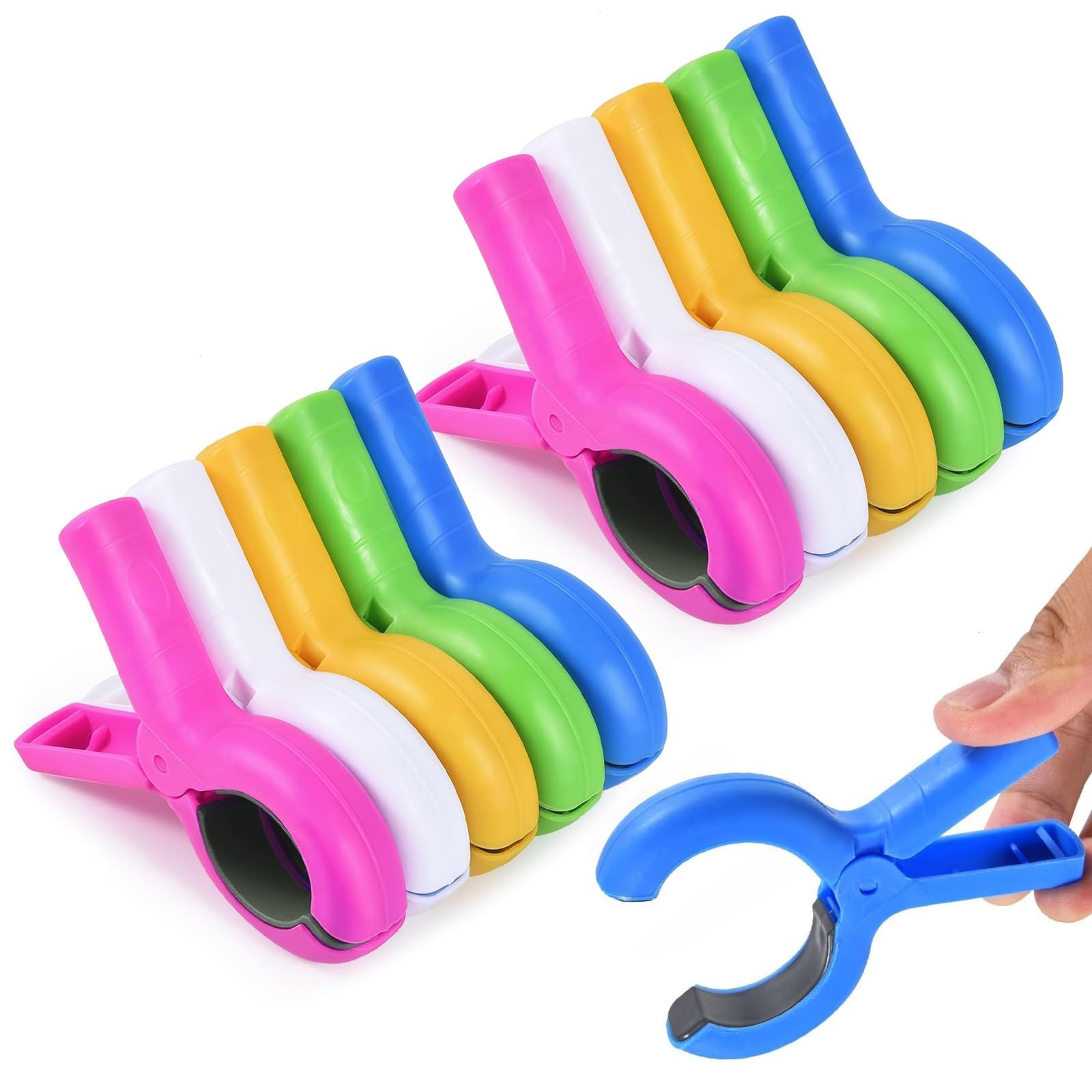 10 Pcs Beach Towel Clips Clamps Holder 3.7 Inch Large Beach Chair Clip Clothe…