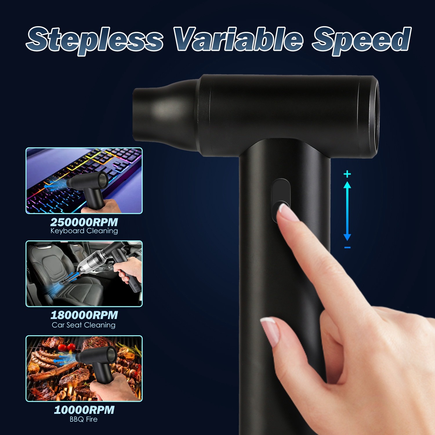 1Set Compressed Air Duster Brushless Motor 250000RPM Stepless Variable Speed 1Wm