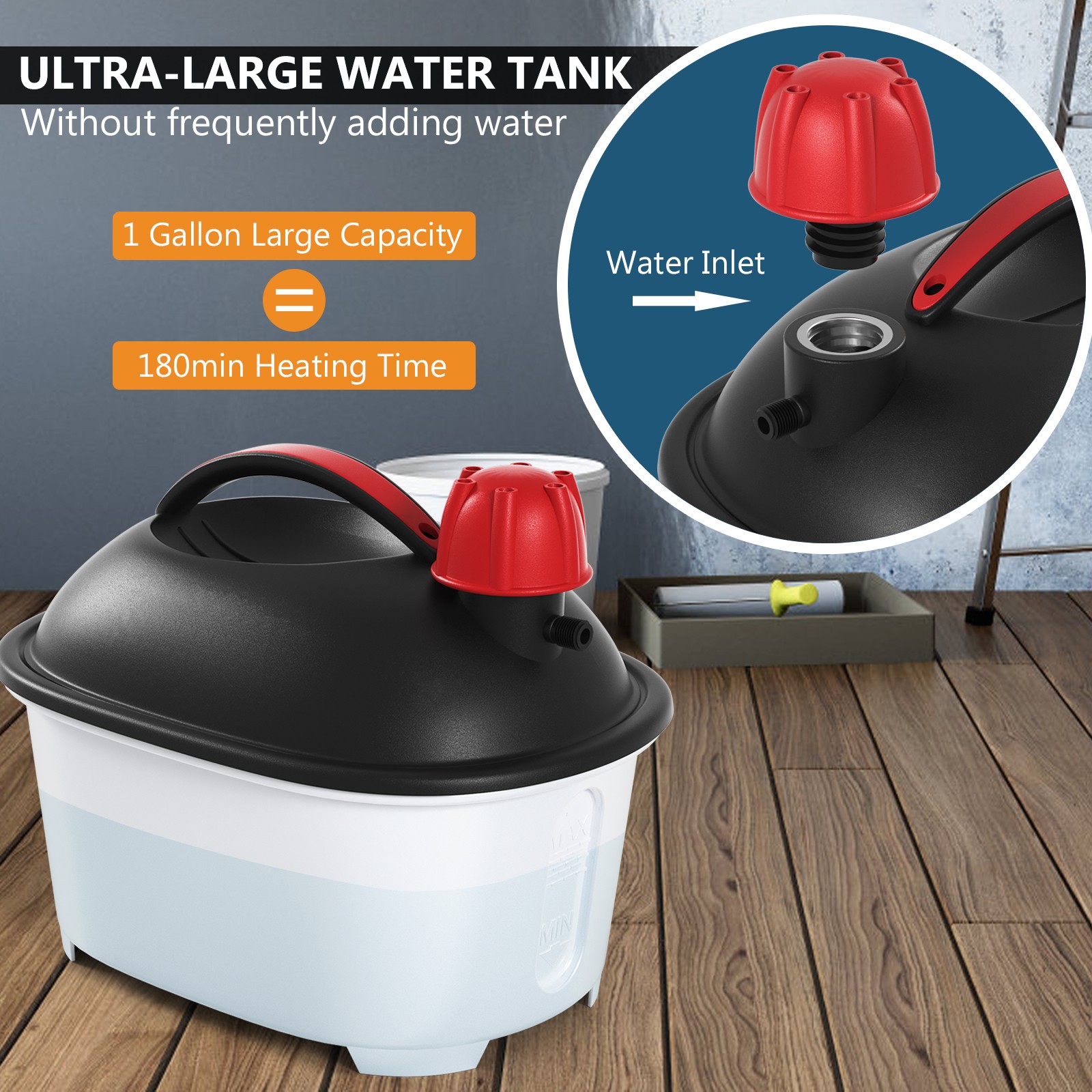 1500W Wallpaper Steamer Chemical-free Wallpaper Removal w/ 1 Gallon Reservoir