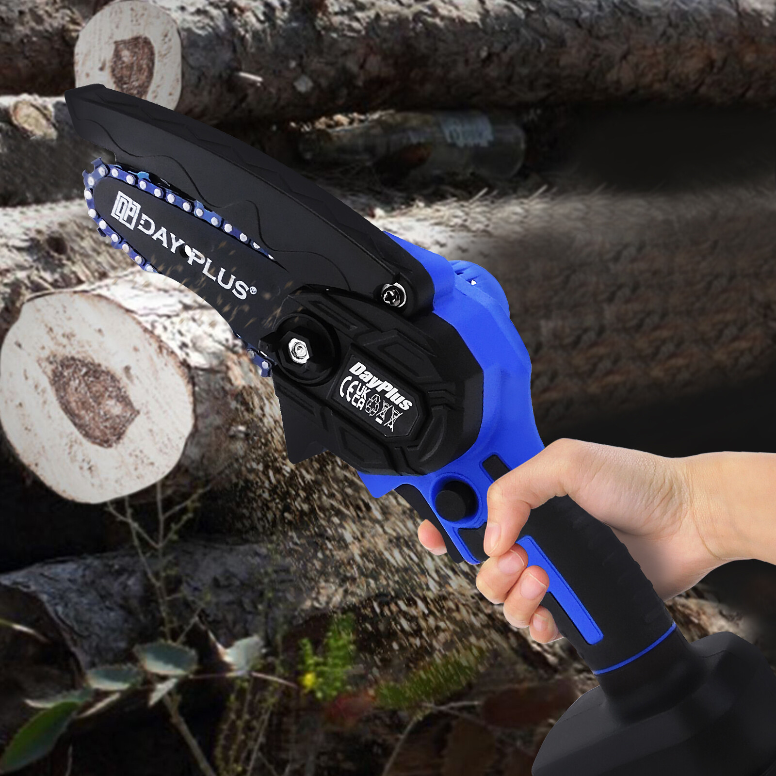 6″ Brushless Cordless Electric Chainsaw Wood Cutter With 1500mAh Li-ion Battery