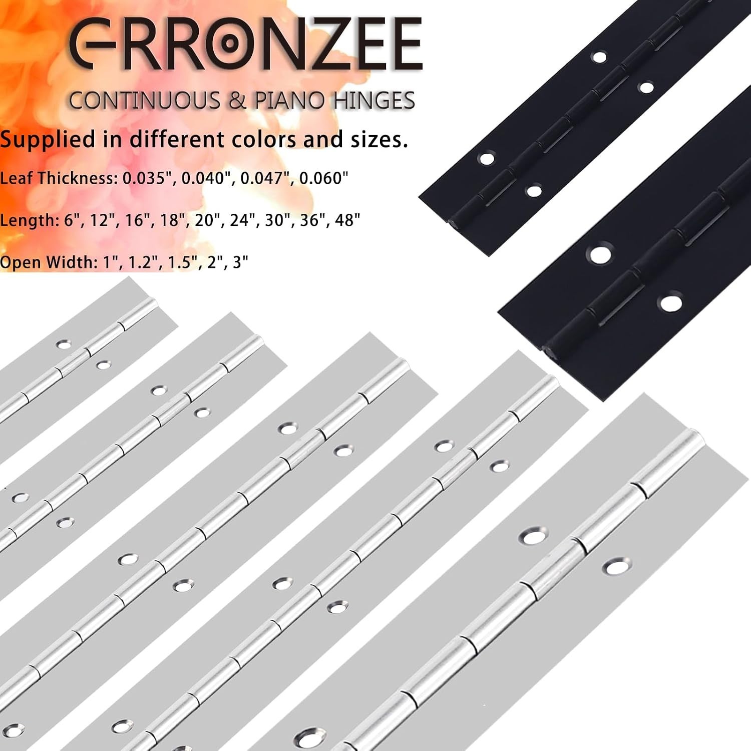Continuous Piano Hinge 48 Inch x 3 Inch for Cabinet & DIY Projects – Heavy Duty