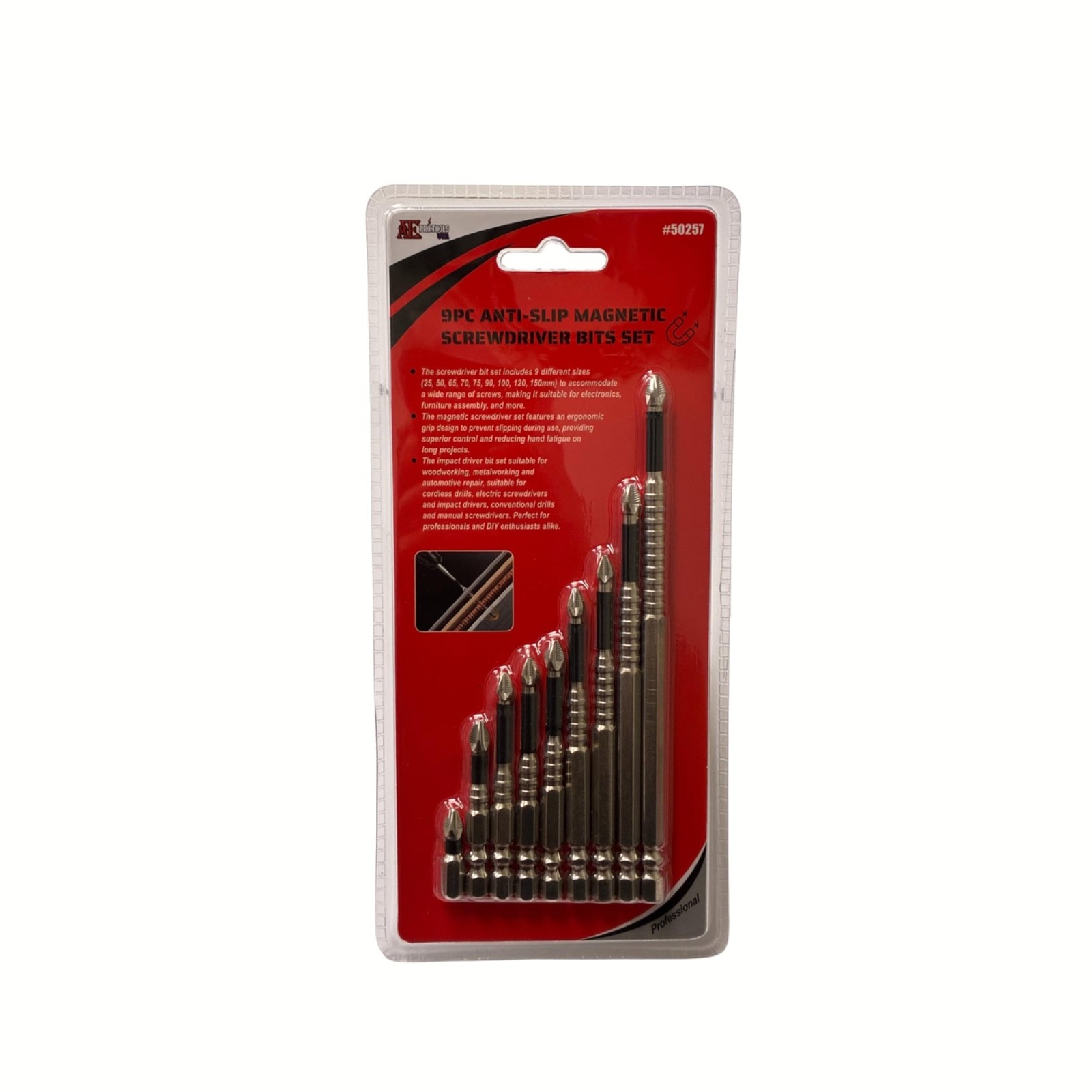 9 PC Anti-Slip Magnetic Screwdriver Drill Bit Set | K5 Alloy Steel Impact Drills