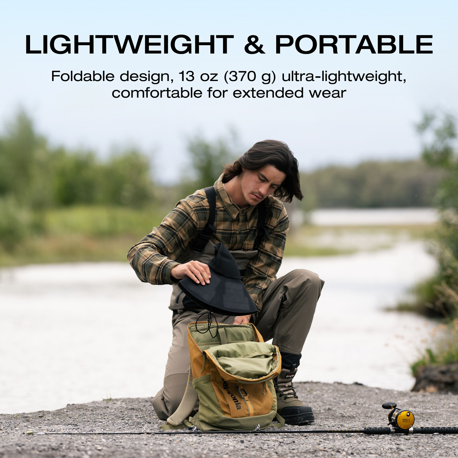 EcoFlow Power Hat Solar Charging Bucket Fishing Hat Dual USB-A/USB-C Ports 24 in